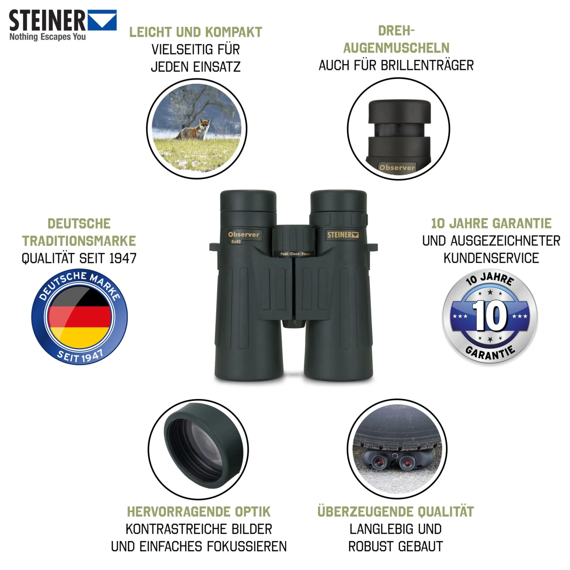 STEINER Observer 8x42 verrekijker, afbeelding 2 van 5