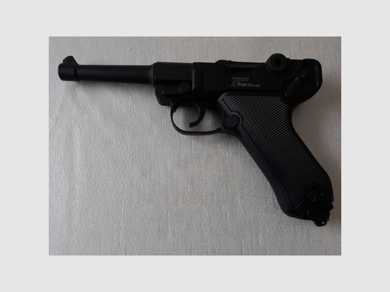 P0 8 Offizierspistole CO 2 Kaliber 6mm Stahl Vollmetall in OVP