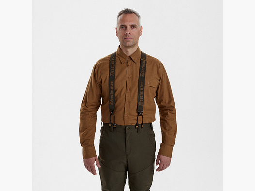 Combination suspenders, buttons and clips - Walnut - Men's size: 130 CM