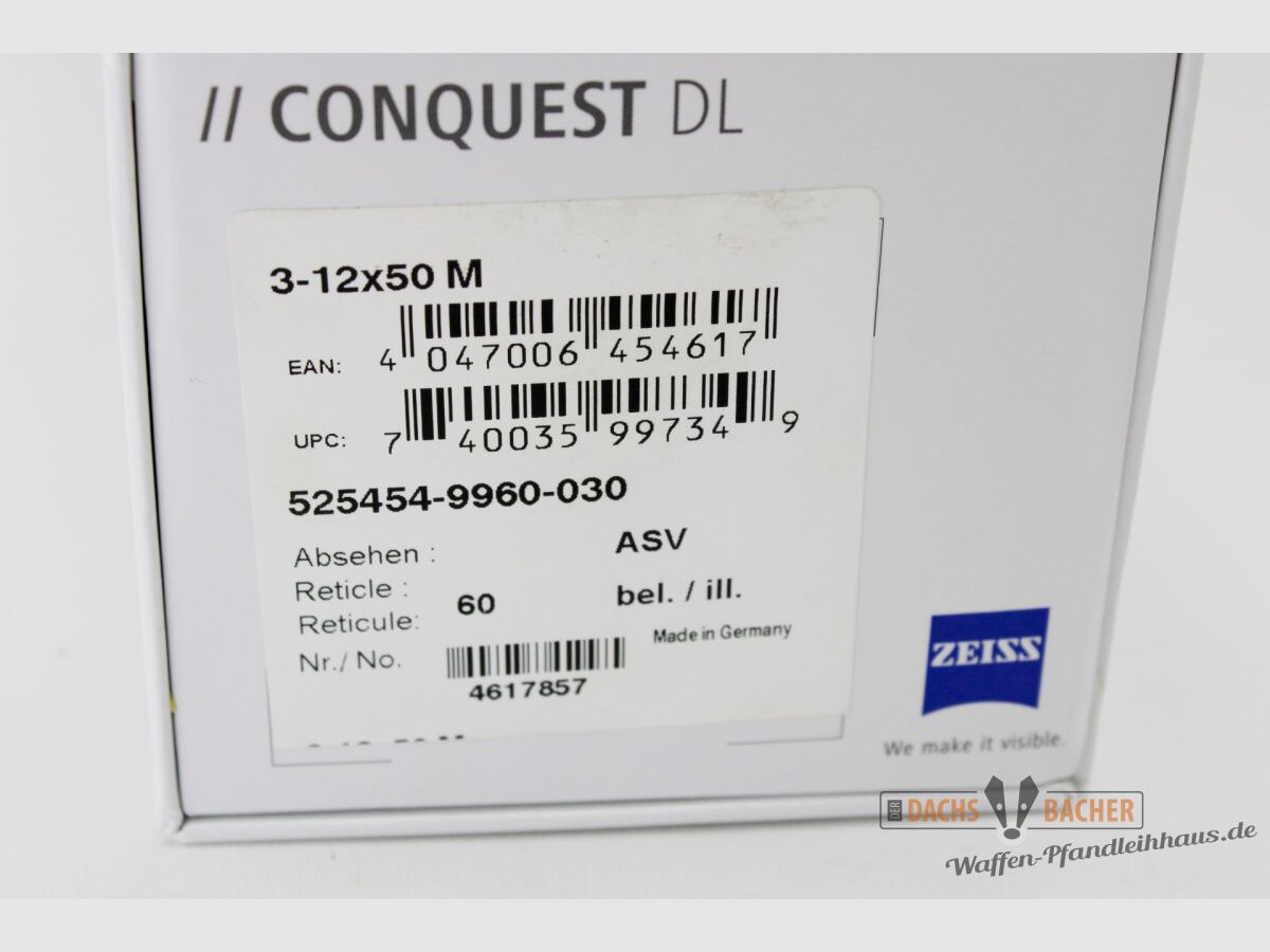 Zeiss Conquest DL 3-12x50 Abs. 60 ASV