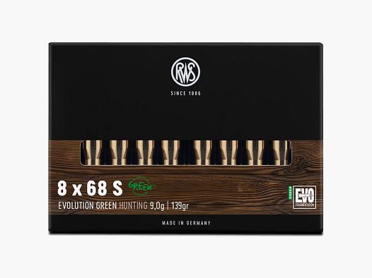 RWS Büchsenmunition .8X68 S EVOLUTION GREEN 9,0 g