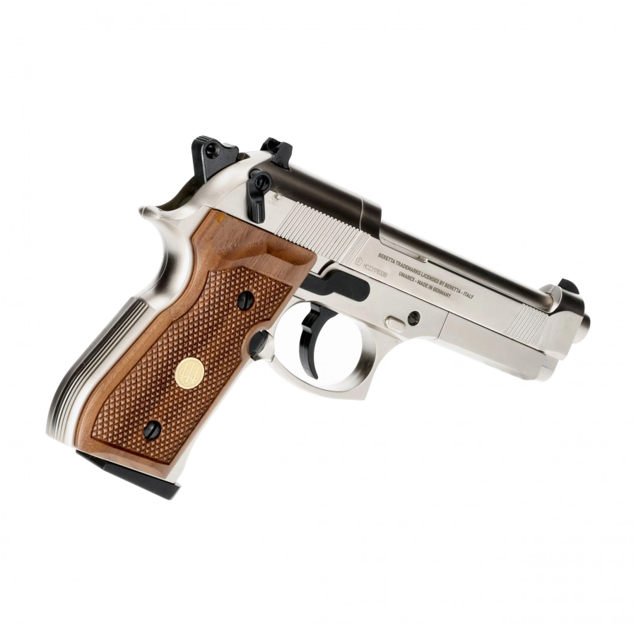 Pistolet wiatrówka Beretta M92 FS nickel/wood 4,5 mm Diabolo CO2, zdjęcie 3 z 7