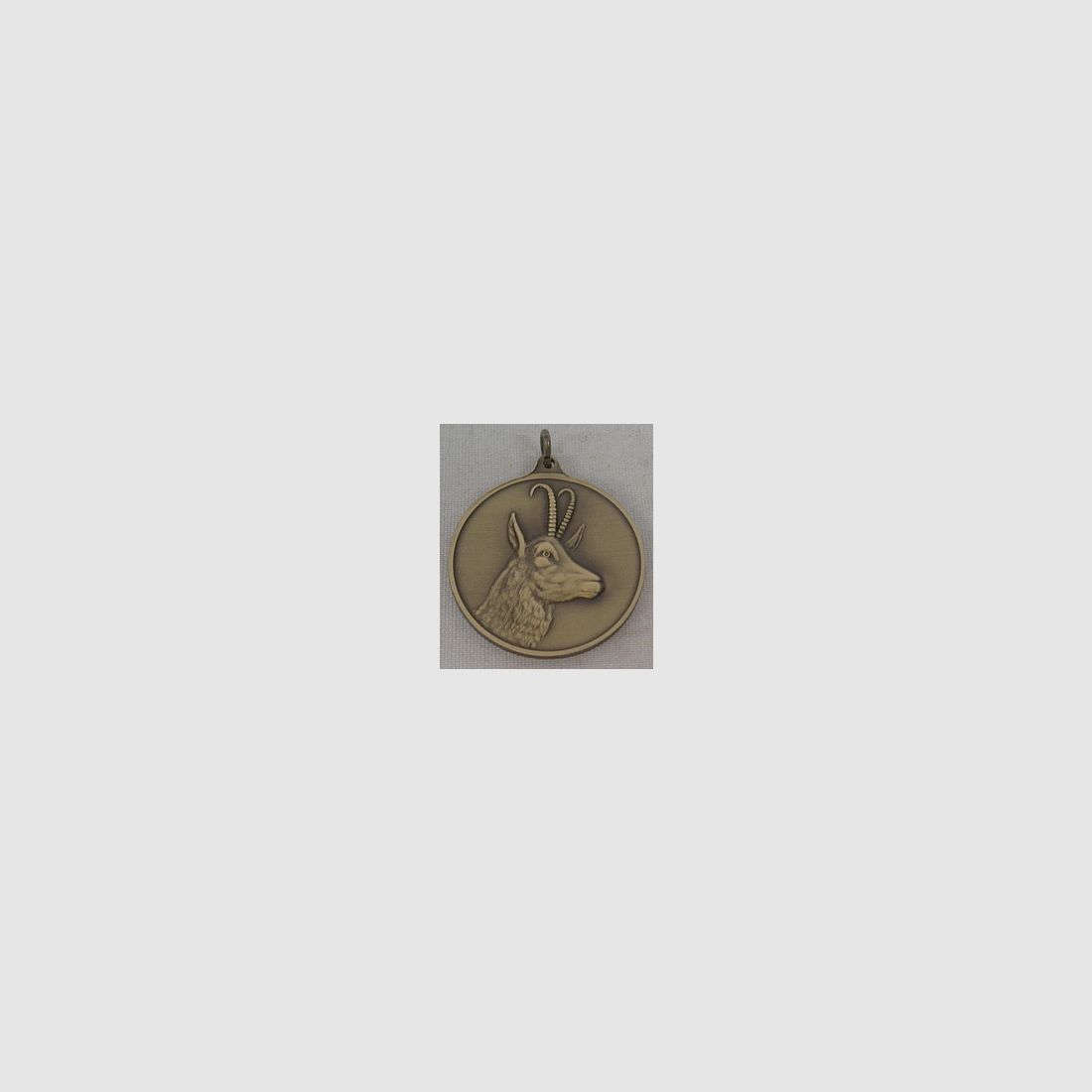 Jagdmedaille Gams-bronze - 40 mm, Ring und Öse