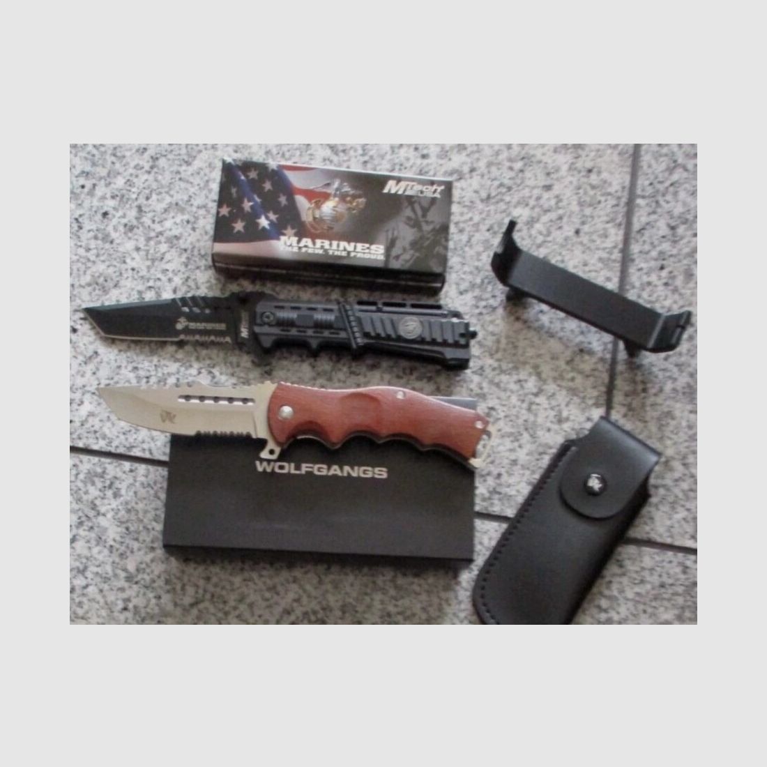 Wolfgangs UNDIQUE + M-Tech Messer + Messerständer, para Outdoor Nuevo