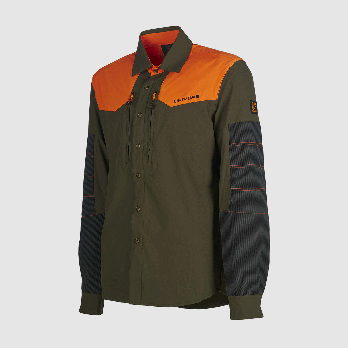 UNIVERS – JACHTSHIRT CACCIA CORTINA 4-WAY STRETCH GROEN/ORANJE, afbeelding 3 van 5
