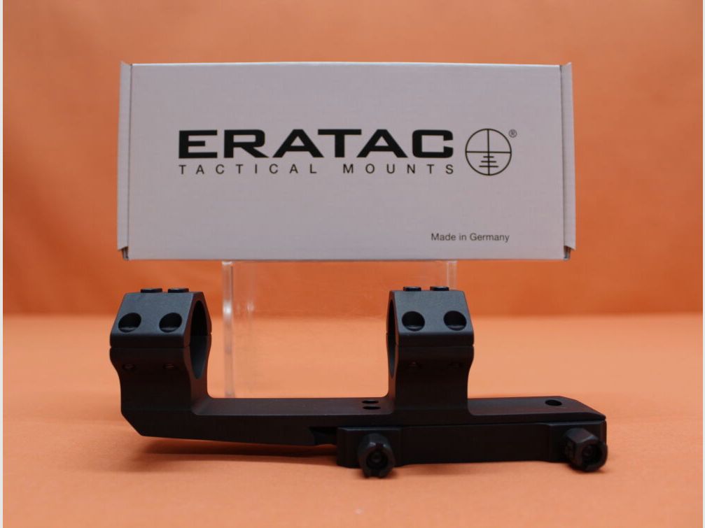Recknagel Era-Tac block mount 30mm (T2033-0022) with nut, black aluminum, 3'' extended for Picatinny profile