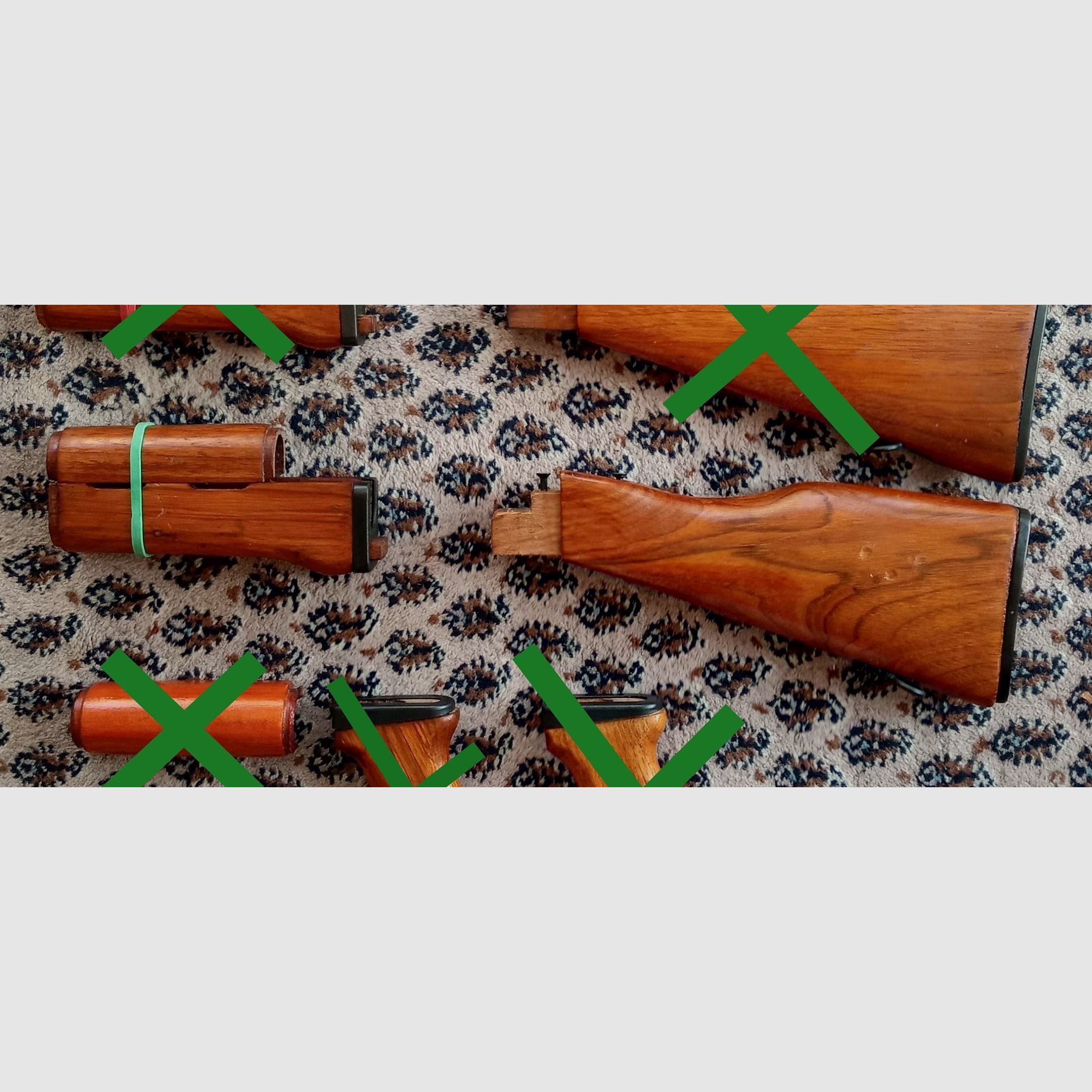 Chinesische Type-56 Schaft-Set aus "Chu-Wood" / Festschaft + Handschutz / Sino AK47  // Norinco SDM Polytech NEDI / Typ 56 