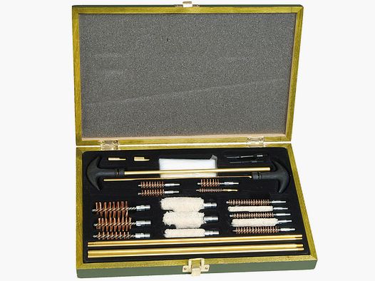Kit en coffret bois de nettoyage pour arme multi calibre