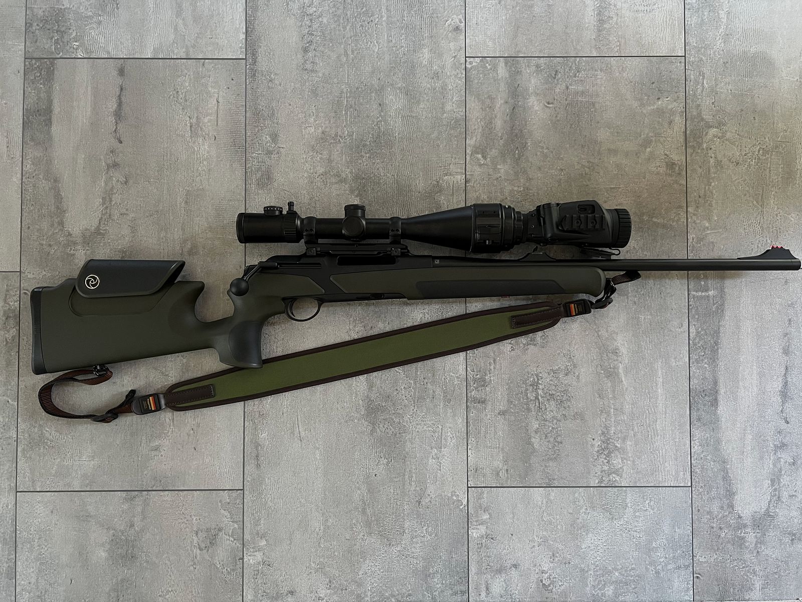 Merkel Helix Speedster, DDoptics NFX V6 2,5-15x56, Burris Thermal Clip-On V2