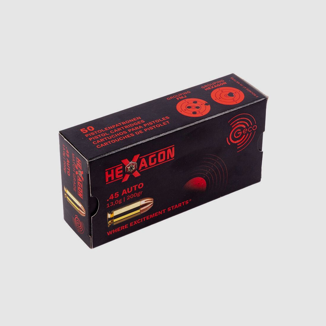 Geco Hexagon 200grs 50St .45ACP