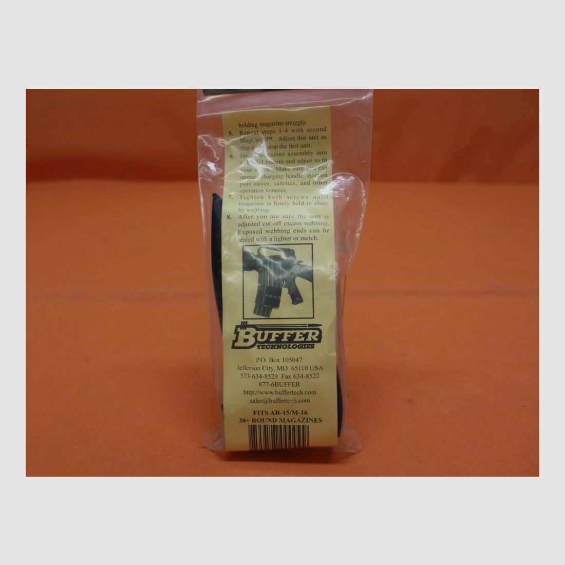 Buffer Technologies AR-15: MagCinch 30+ magazine connector with strap for 2 magazines, nylon/plastic pack of 2 pcs.