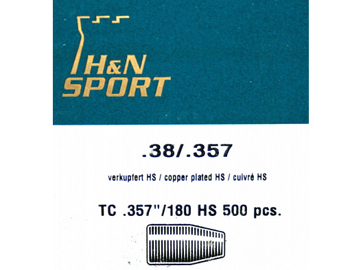 500St. H&N Geschosse .357 / .38 TC HS 180grs - Kegelstumpf-Geschoss | Haendler&Nattermann High Speed