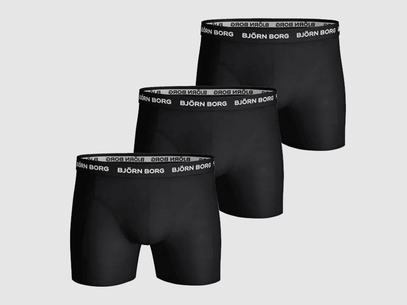 Björn Borg Boxershorts 3er-Pack Schwarz - S