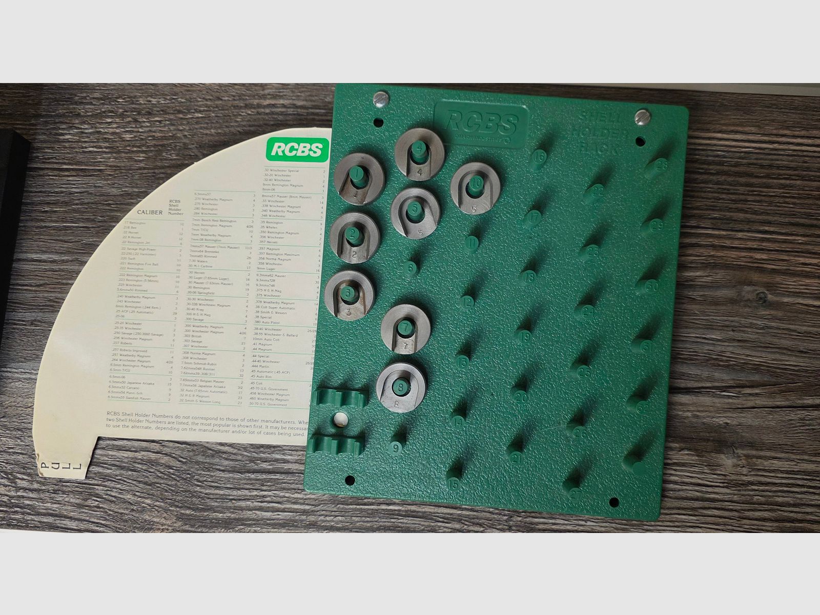 RCBS shell holder No: 1 2 3 4 5 7 8 with carrier