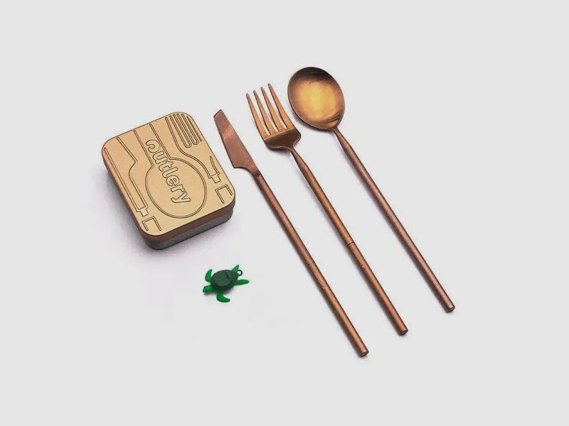 Outlery Reisebesteck-Set, Edelstahl, Taschenformat