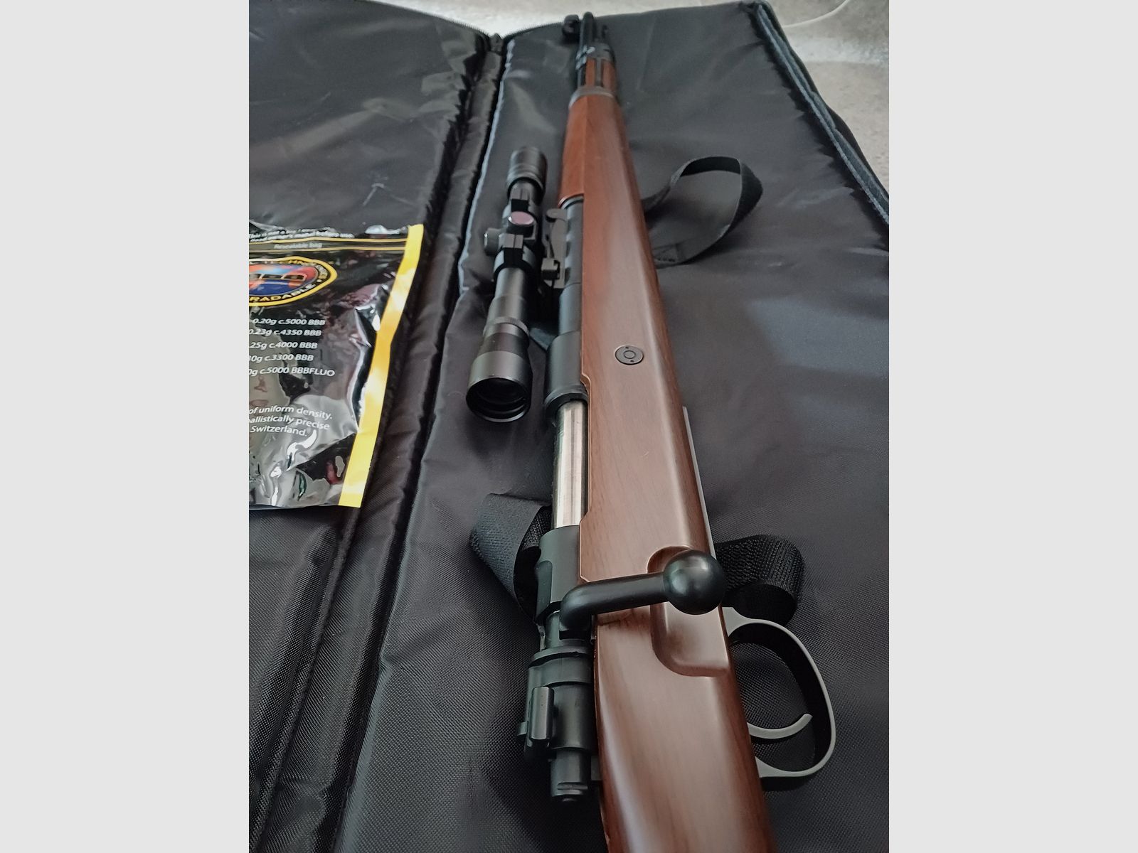 Airsoft, Sniper , K98 Bundle Visier , Tasche und BBS 