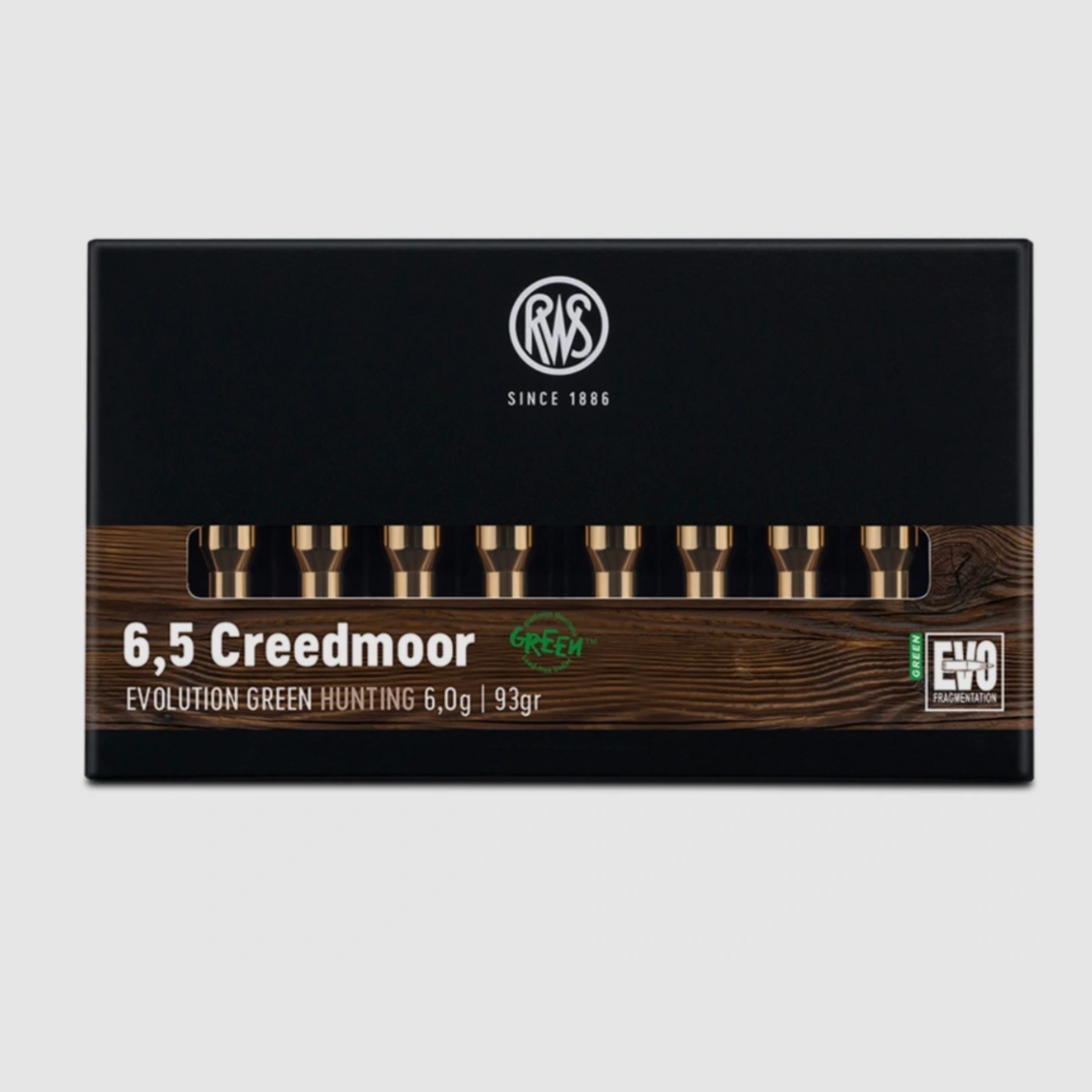 RWS 2411682 Büchsenpatronen 6,5 Creedmoor Evo Green 6,0g 93grs.