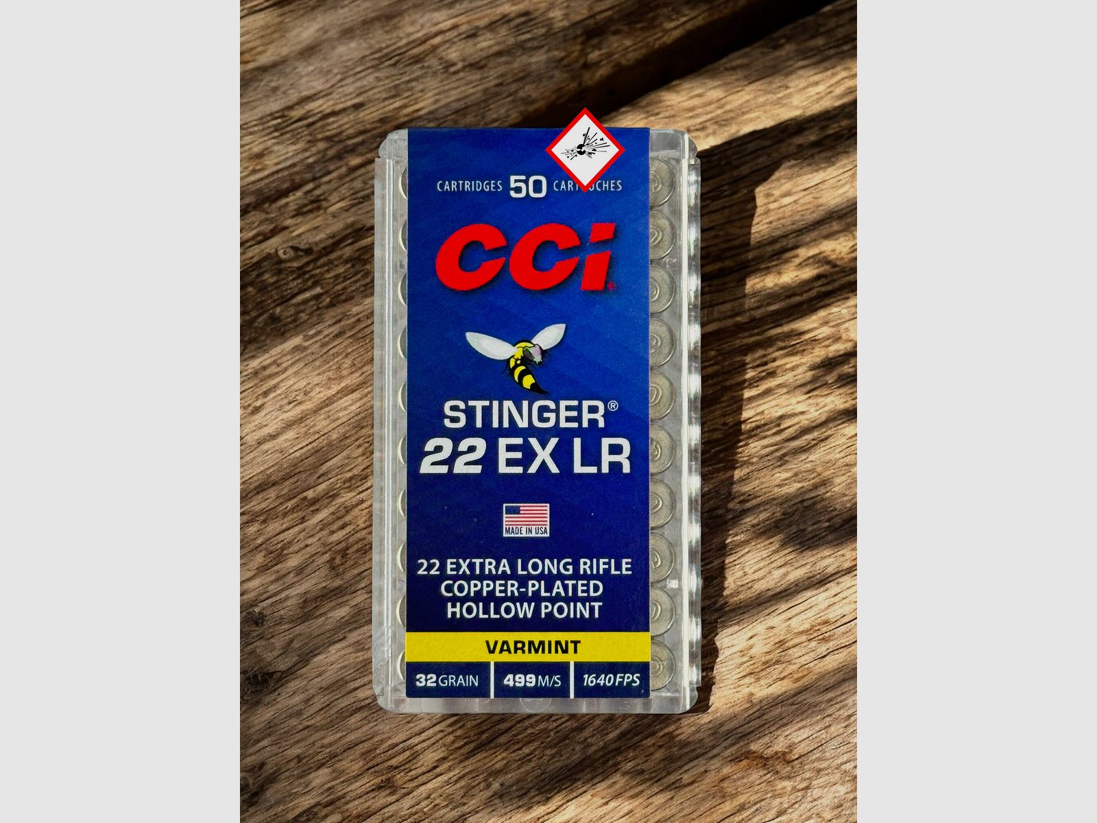 CCI Stinger Jagdpatrone .22 EX LR CPHP HV 32grs