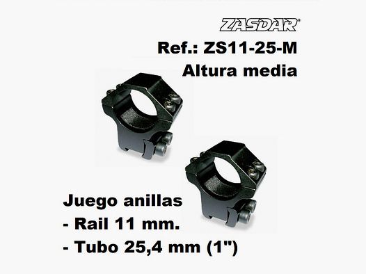 Monturas Zasdar Altura Media Ø25 mm / rail 9 – 11 mm