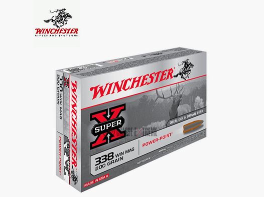20 cartridges WINCHESTER cal 338 WM 200gr Power Point