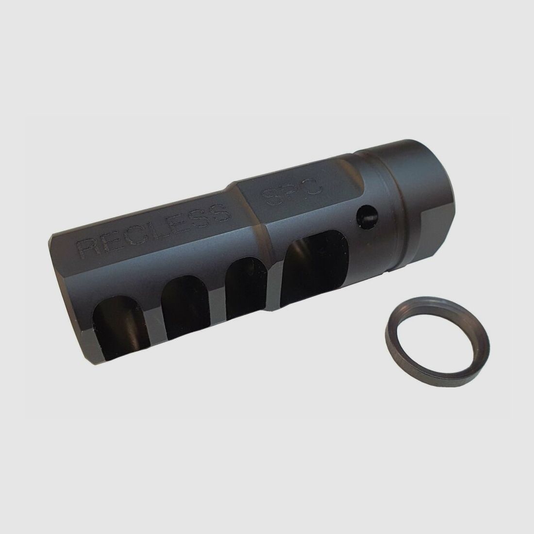Fábrica de armas Glarner + Casa de comercio AG Suiza SPC RECLESS compensador para 9mm Luger M15X1 derecho cañones, carabina de pistola suiza, Suiza, imagen 1 de 7
