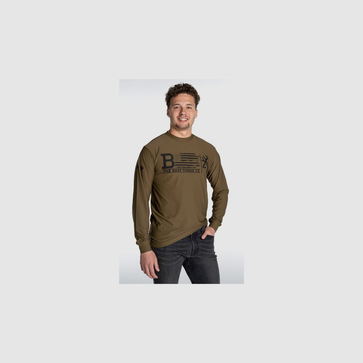 Maglia a maniche lunghe, Browning, Teamspirit, verde militare, S, immagine 4 di 6