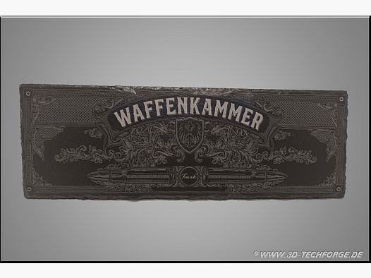 Plaque en ardoise - Chambre d'armes (38 x 13 cm) – Personnalisé & Résistant aux intempéries