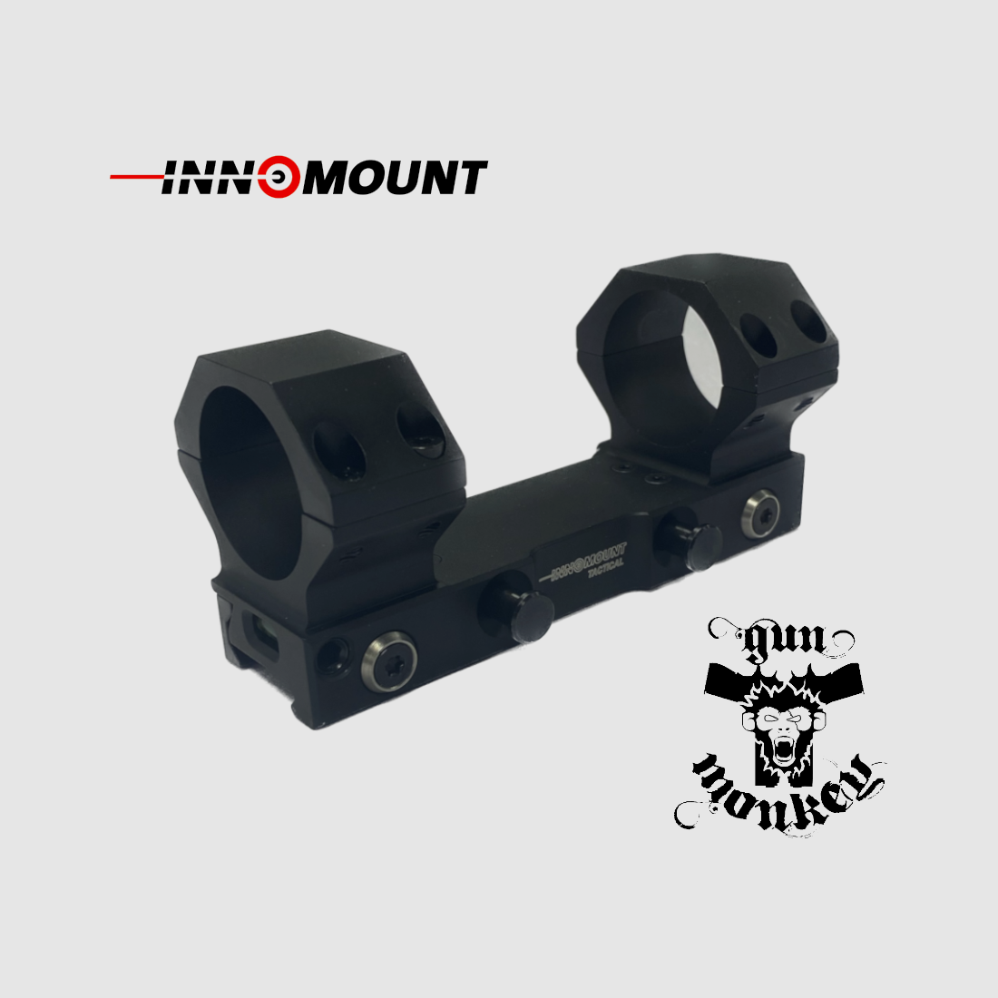 Attacco tattico QD Innomount per slitta Weaver/Picatinny con anelli da 34 mm, BH 16 mm, monoblocco con livella (60-34-16-00-200), immagine 6 di 6