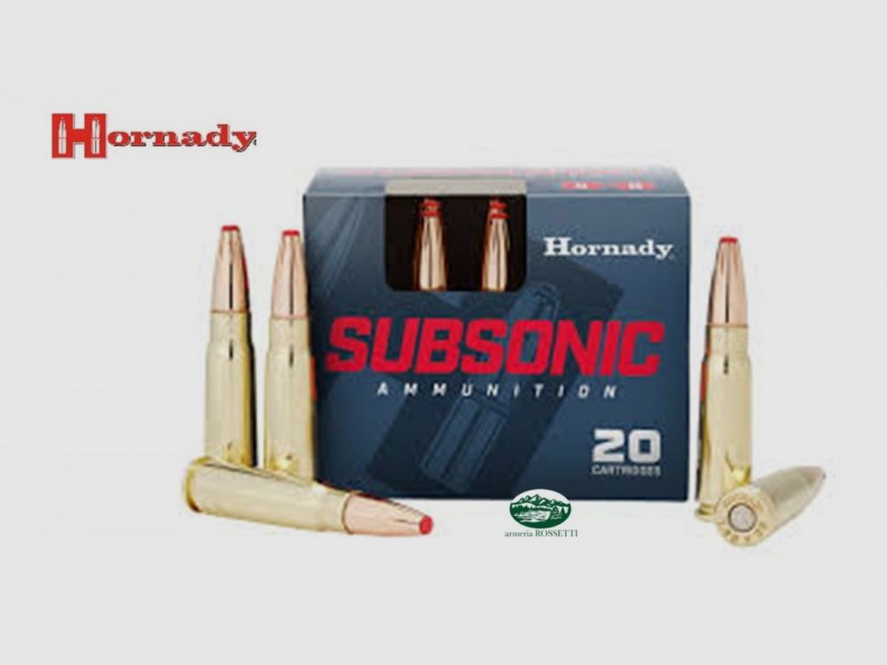 HORNADY munitie kal. 7,62X39 Subsonisch 255gr SUB-X doos van 20 stuks 80787