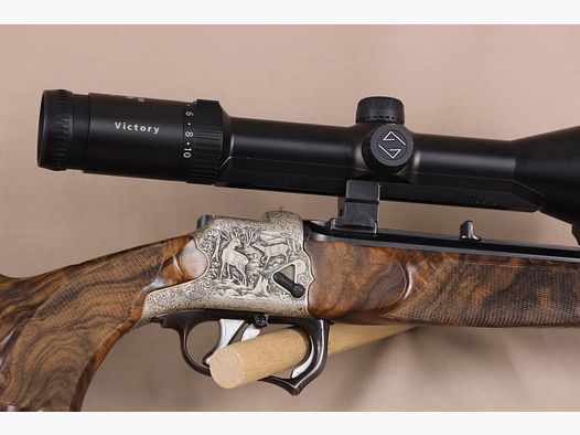 Outschar / Ferlach break-action rifle System "Heeren" // Dream wood // Octagonal barrel // Engraving // Zeiss Varipoint !!