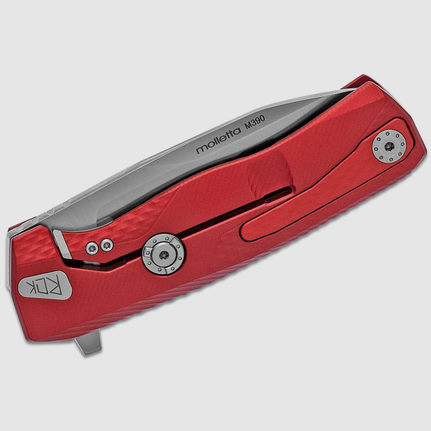 ROK A RS, M390 Satin-Klinge, roter Aluminiumgriff | 97317