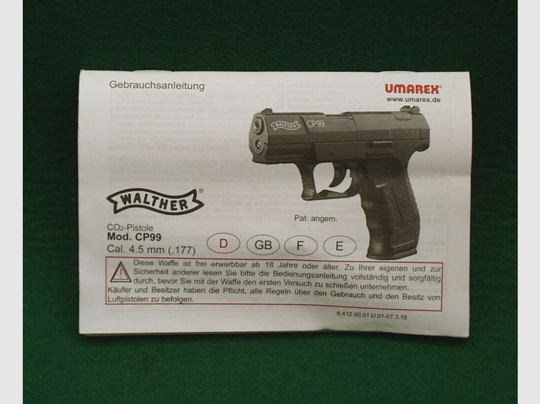Umarex Walther CP99, dwukolorowy, pistolet CO2