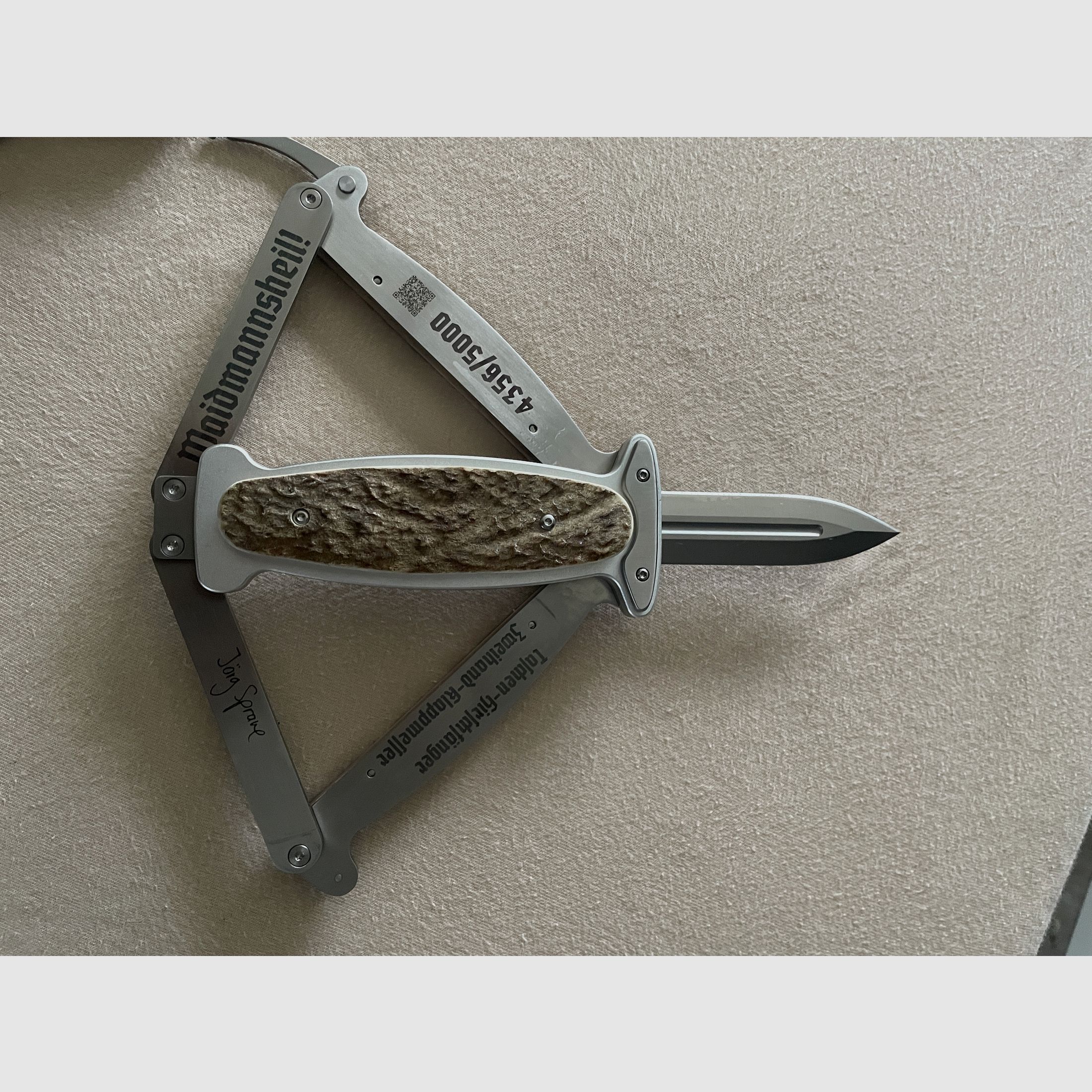 Gogun Hirschfänger Taschenhirschfänger 49a Messer beidseitig geschliffen