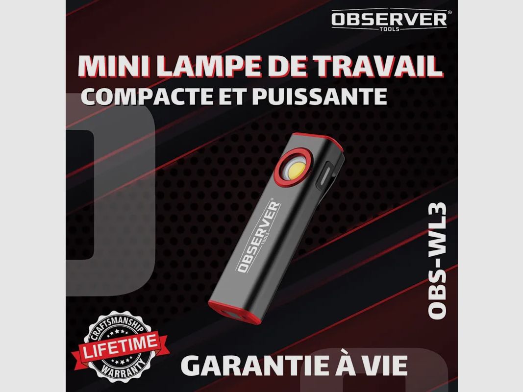 OBSERVER - Ultra kompakte Arbeitslampe SLIM 800 Lumen, Bild 2 von 9