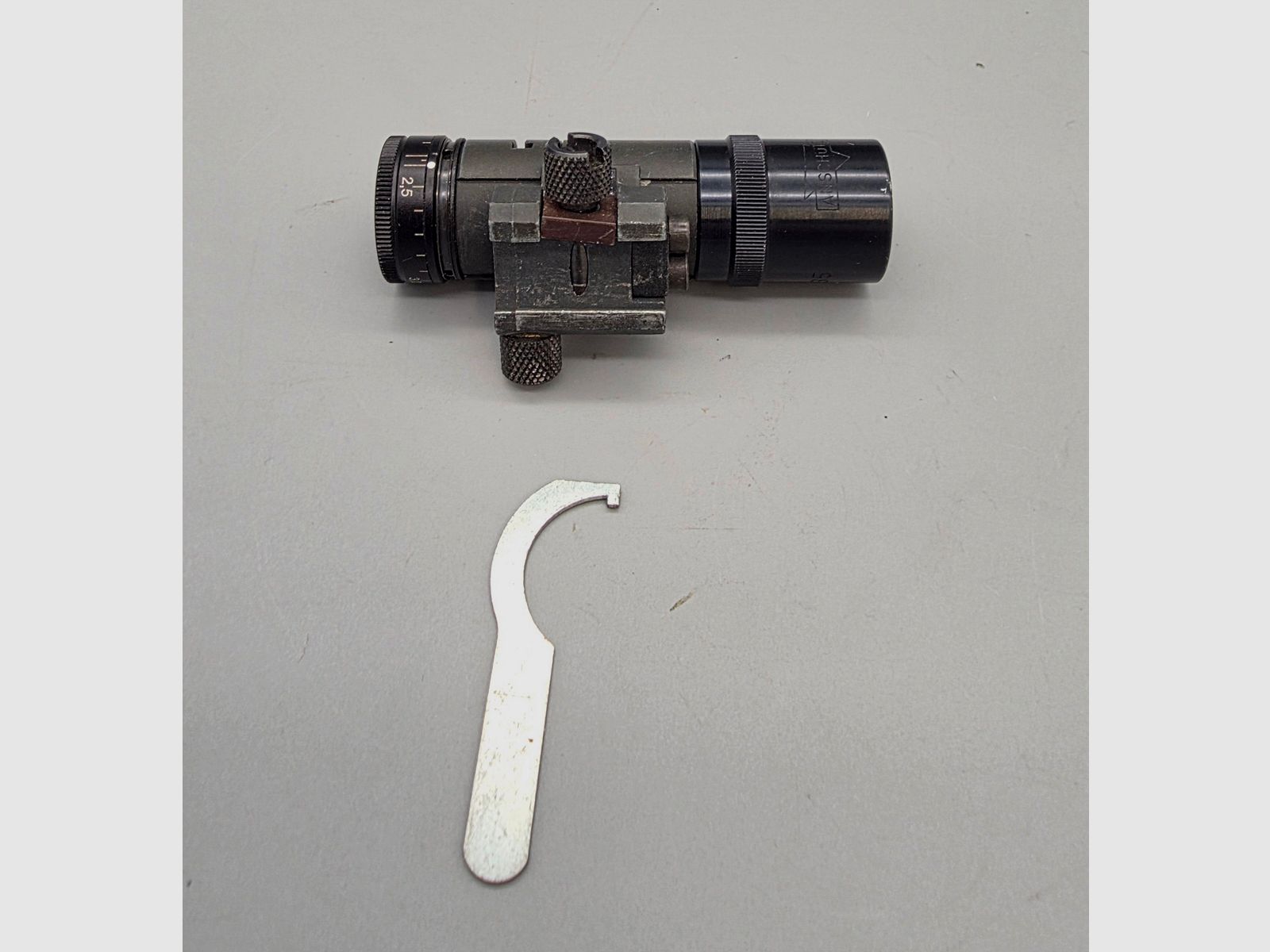 Tunneled front sight Anschütz with adjustable front sight ring with adapter