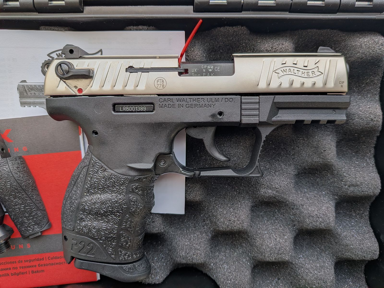 Walther P22Q Nickel 9mm P.A.K. - NEW - P 22 Q blank firing pistol