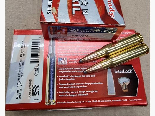 .308Win/165 grs. Hornady American Whitetail InterLock 20 stk. 80904