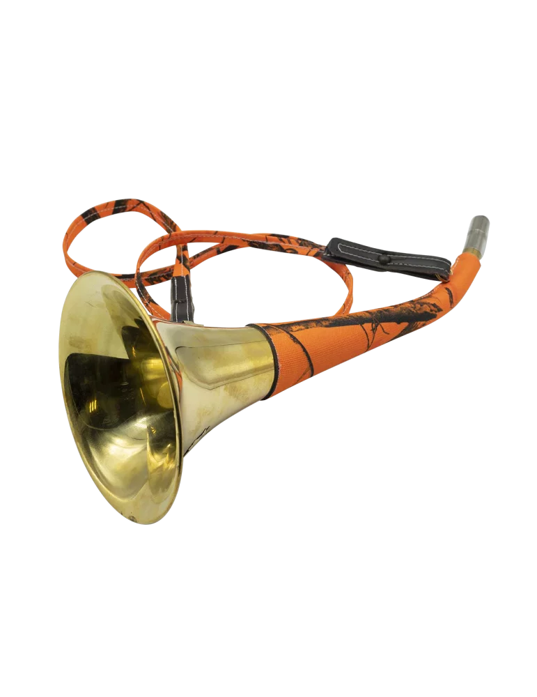 Corno Pavillon Januel in Ottone con Camo Arancione, 40 cm, immagine 2 di 2