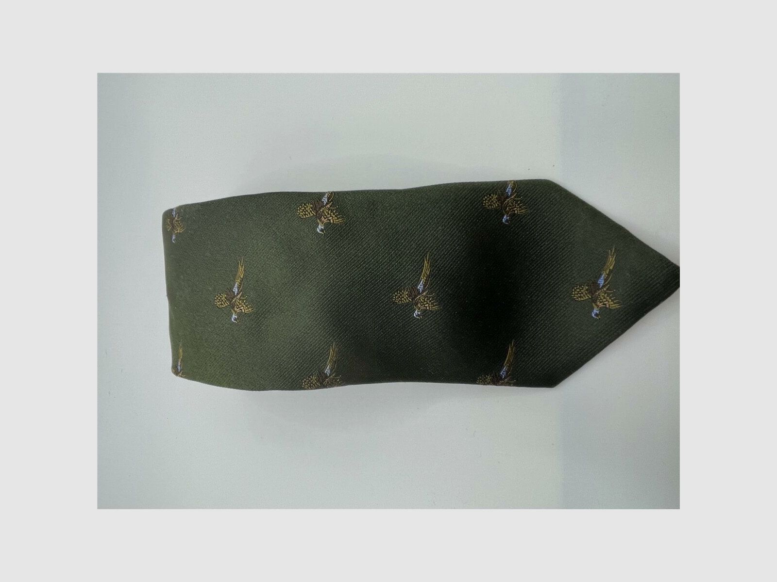 Robert Keyte Krawatte 100% Seide grn Motiv Fasan