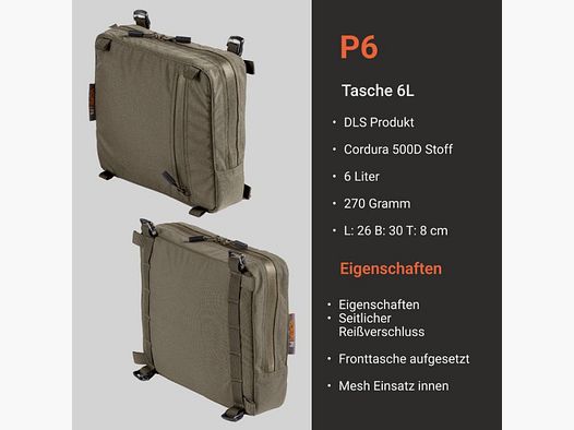 Vorn P6 Tasche fog green 6l