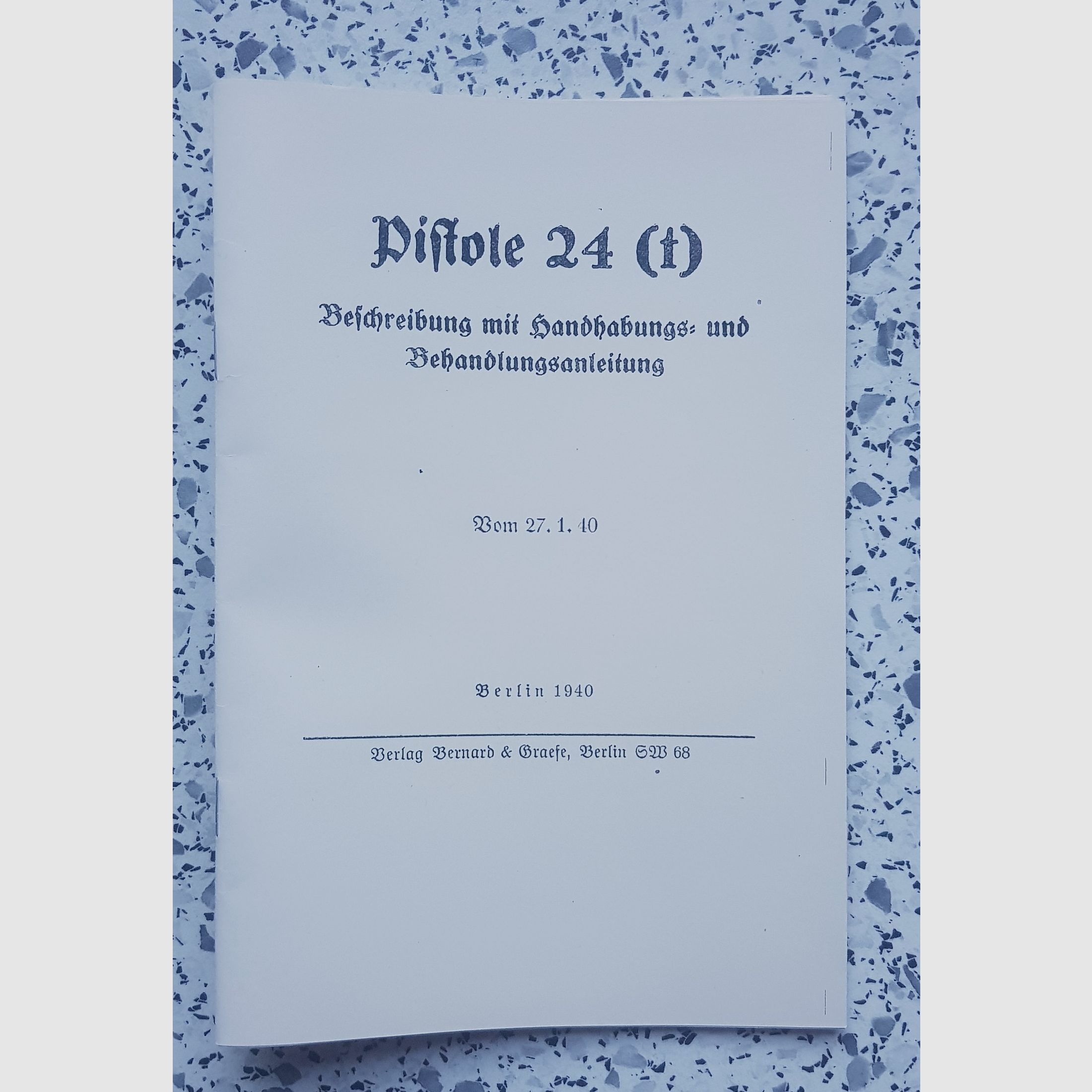 Pistole Mod. 24  Beschreibung Bedienungsanleitung Luftpistole Luftgewehr KK Gewehr Co2 Pistole siehe Beschreibung. Preis ab