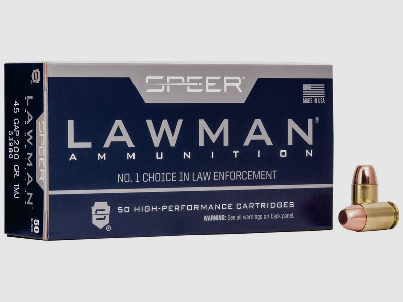 Speer Lawman .45 GAP 200GR TMJ RN 50 Patronen