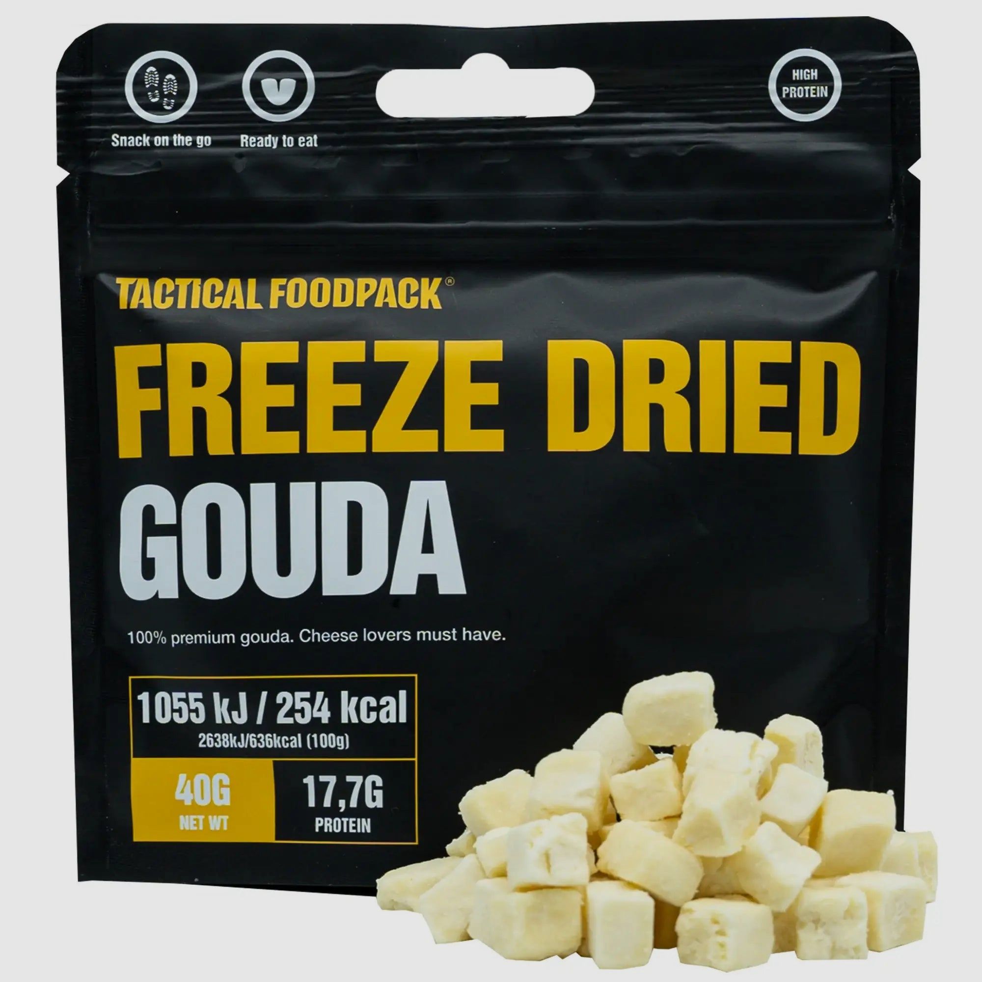 Tactical Foodpack Snack Freeze Dried Gouda Cheese Bites
