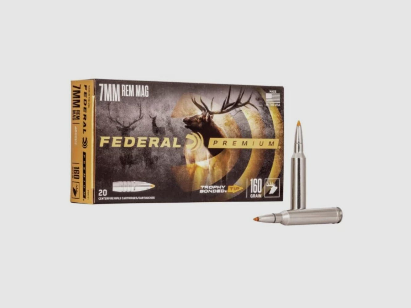 Federal Premium 7MM REM MAG 160 gr Trophy Bonded Tip