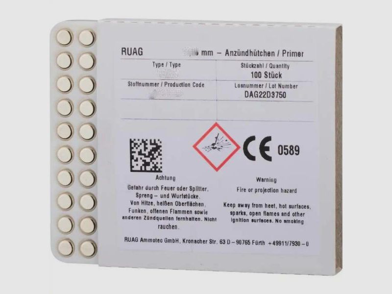 RWS Zündhütchen Small Pistol Magnum SX 100 Stk #4047  4,45mm