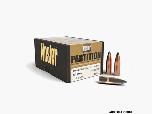 PULY – NOSLER – PARTITION 8MM KAL. .323″ SPITZER 200GR OPAK. 50 SZT.