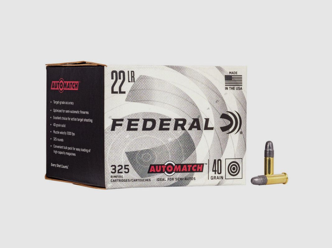 FEDERAL 22 LR 40 GRS / 2,59 G AUTO-MATCH "CHAMPION" 325 STK, Bild 1 von 6