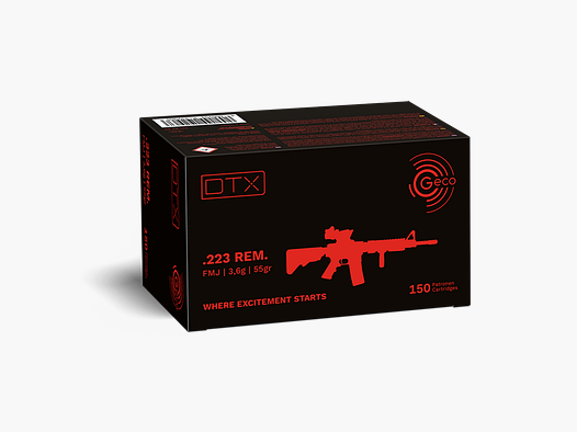 Amunicja GECO kal. .223 Rem. FMJ DTX 55gr / 3,6g , oapkowanie 150 szt.