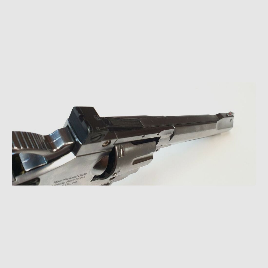 RUGER Airsoft CO₂ Ruger SuperHawk Chrome Finish, 6mm, Airsoft Revolver; F im Fünfeck - Defekt