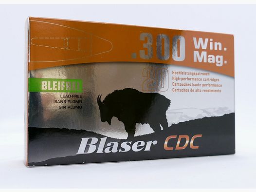 Blaser .300WinMag CDC 10,4g/160gr. Büchsenpatronen Bleifrei